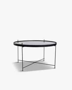 Ajdir sofabord Sort stål/sort glas