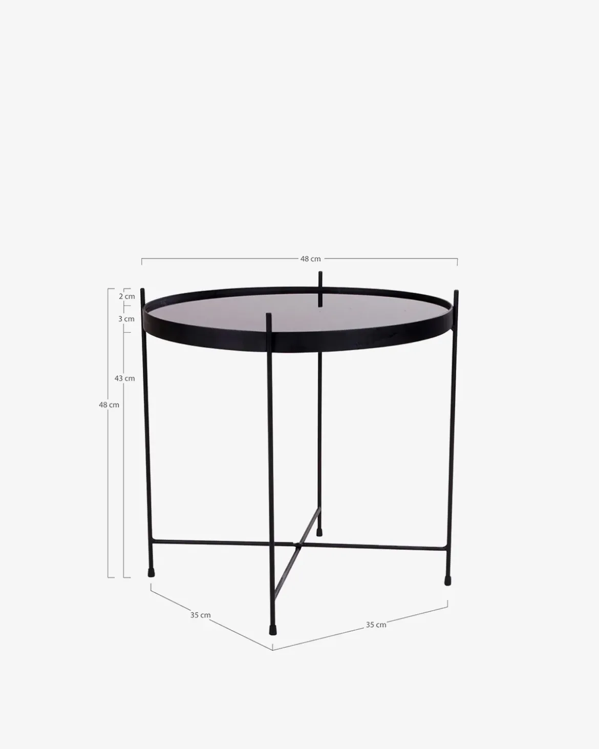 Ajdir sofabord Sort stål/sort glas