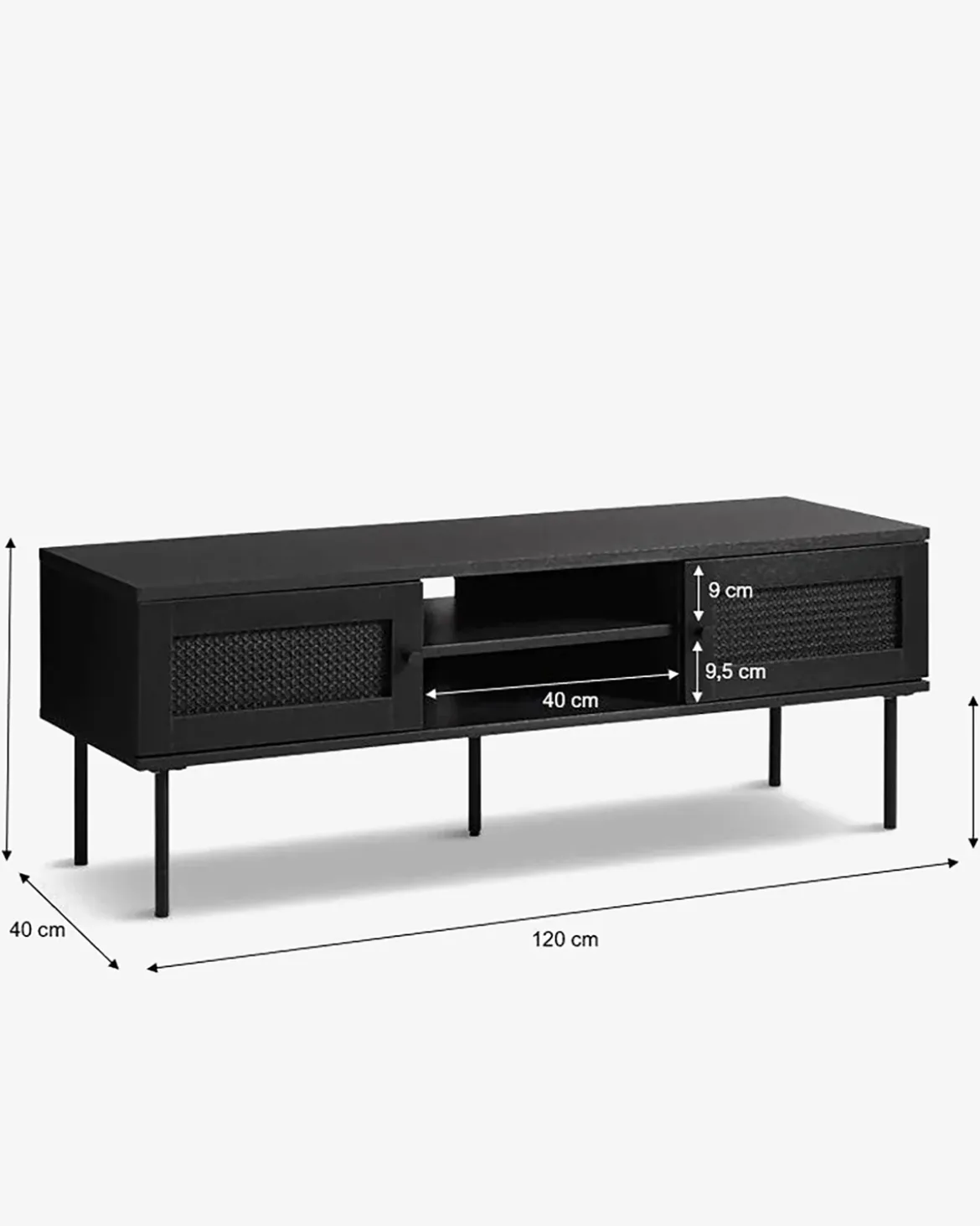 Alva TV-bord Sort