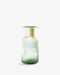 Barfly vase Grøn glas / messing