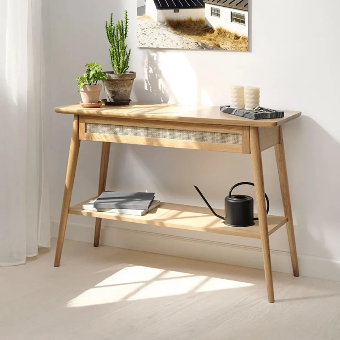Barrali konsolbord Eg natur lak