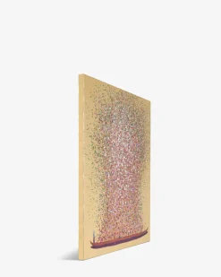 Båd med blomster Guld 160x120cm