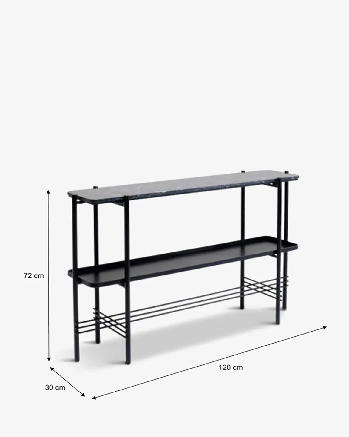 Bennet konsolbord Sort metal/ marmor
