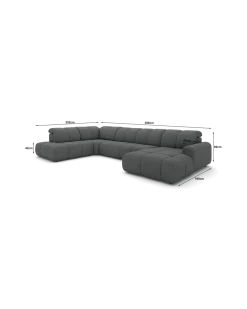Bullet U-sofa Venstrevendt med chaiselong og open end