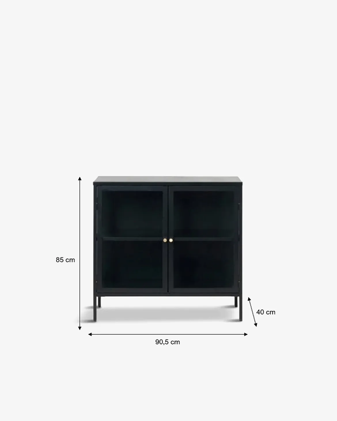 Carmel metalskab Sort metal 2 dørs