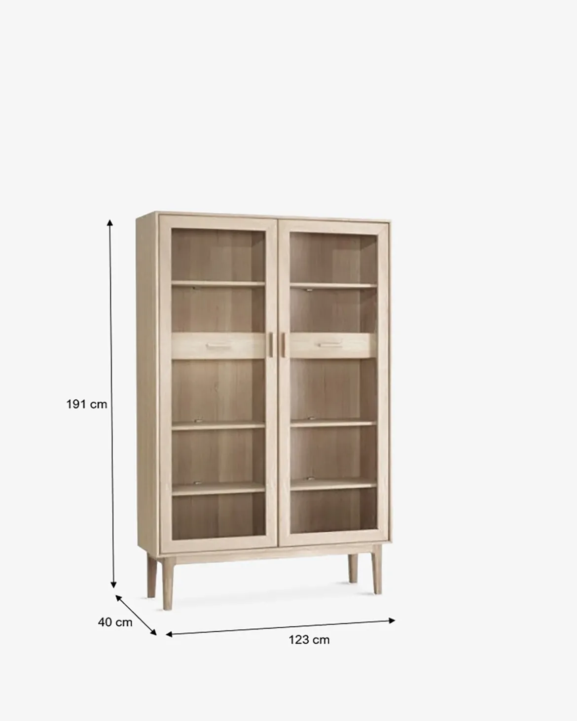 CASØ 700 vitrine eg/hvidolie Vitrine