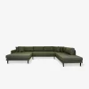 Fabio hjørnesofa M/chaiselong, oliven