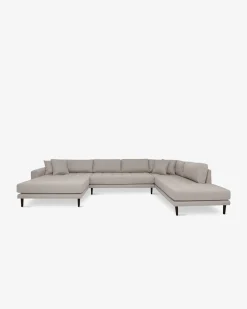 Fabio hjørnesofa M/chaiselong, Stone