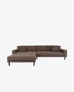 Fabio sofa m/chaiselong Mørkebrun
