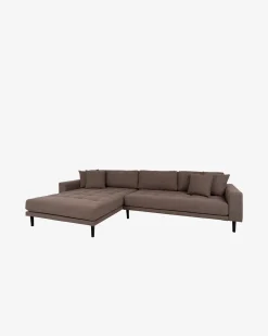 Fabio sofa m/chaiselong Mørkebrun