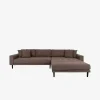 Fabio sofa m/chaiselong Mørkebrun