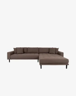 Fabio sofa m/chaiselong Mørkebrun