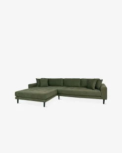 Fabio sofa m/chaiselong Olivengrøn