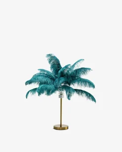 Feather palm bordlampe Petrol