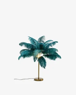 Feather palm bordlampe Petrol