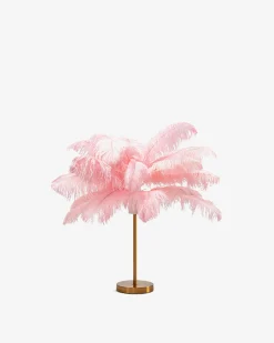 Feather palm bordlampe Pink