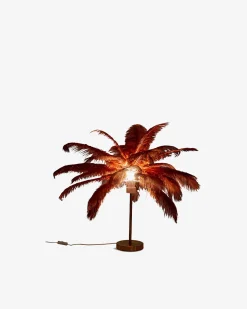 Feather palm bordlampe Rust