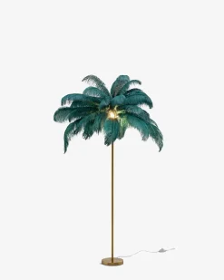 Feather palm gulvlampe Petrol