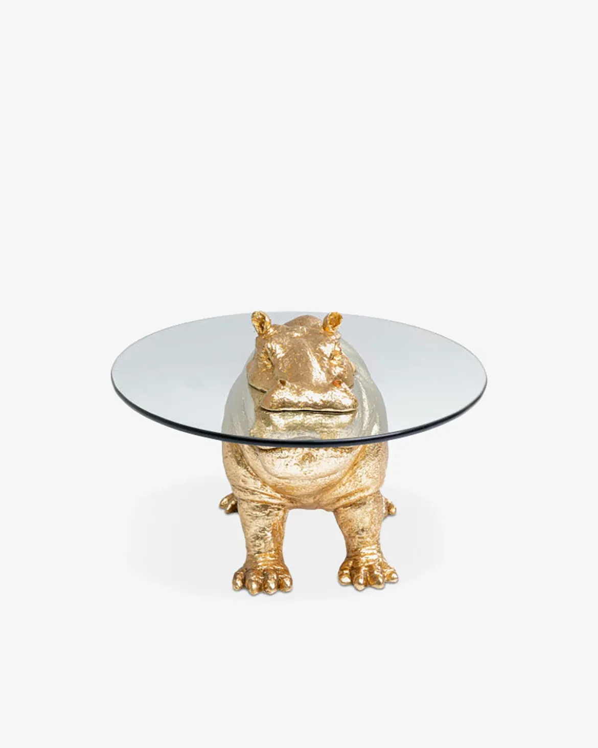 Flodhest sofabord Guld