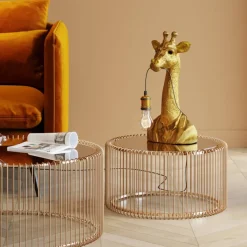 Giraf bordlampe buste Guld
