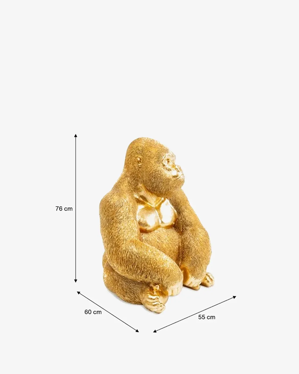 Gorilla guld XL Pynt