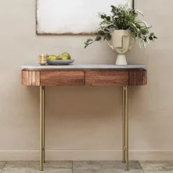 Grace konsolbord mango/ hvid marmor top Konsolbord