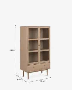 Hefe vitrine Eg hvidolieret