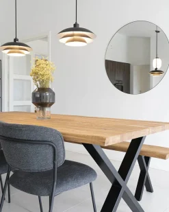 Jessi spejl Sort Ø.100cm