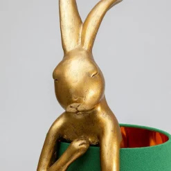 Kanin bordlampe Guld/grøn