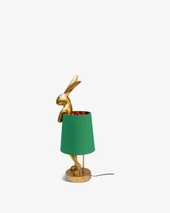 Kanin bordlampe Guld/grøn