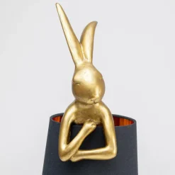 Kanin bordlampe Guld m. sort skærm