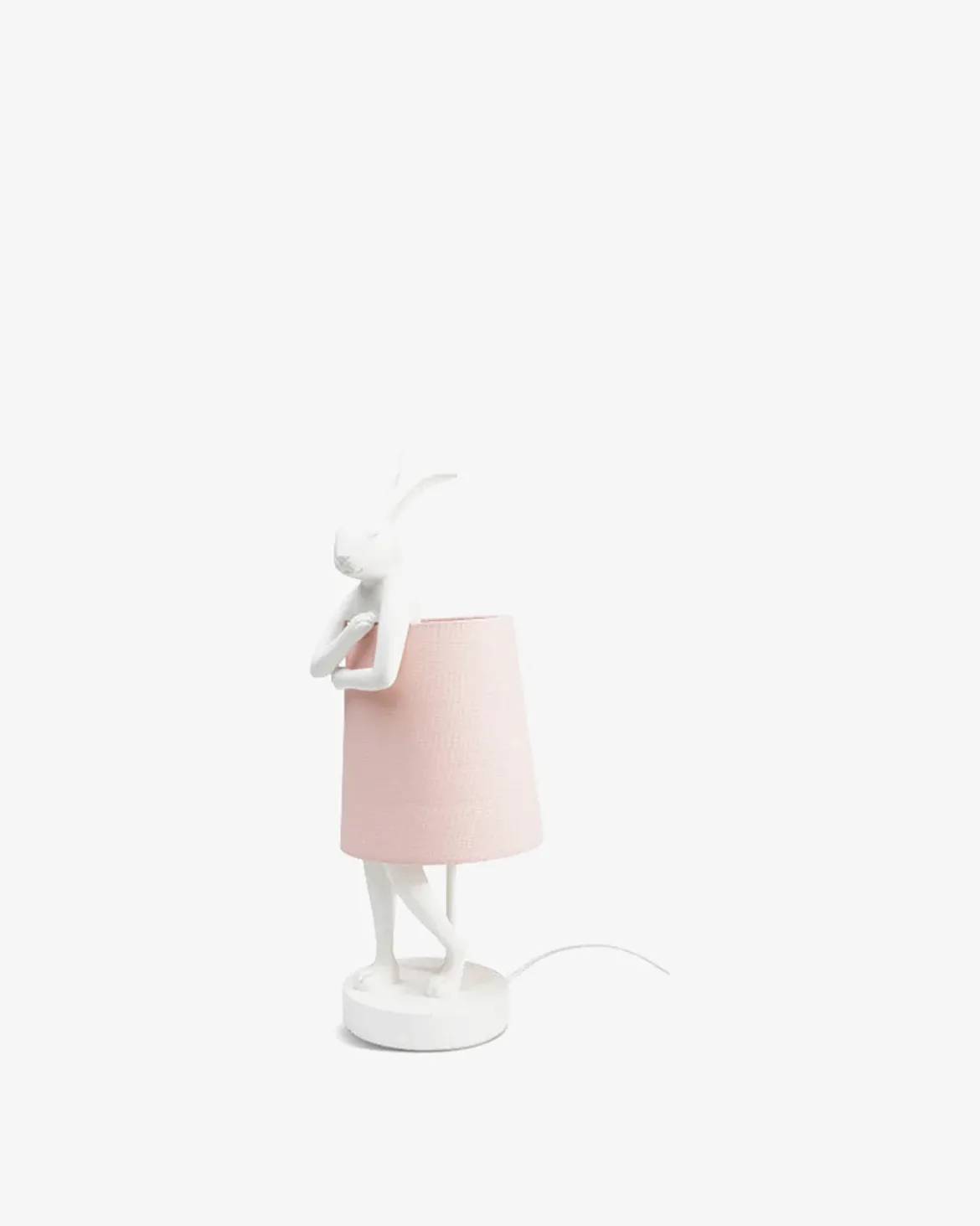 Kanin bordlampe Hvid/rosa