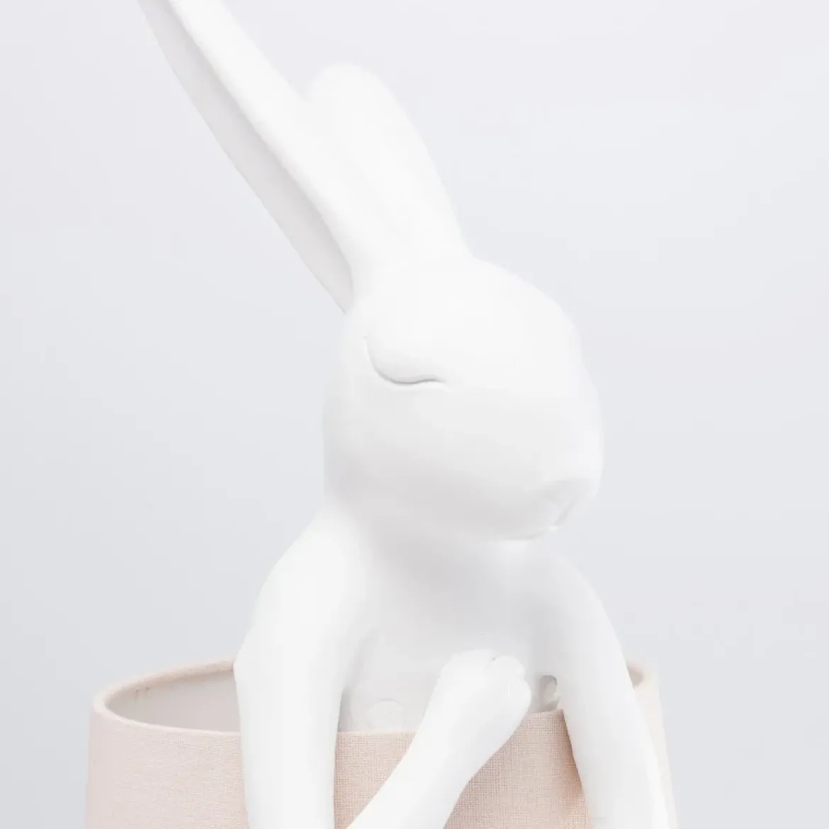 Kanin bordlampe Hvid/rosa
