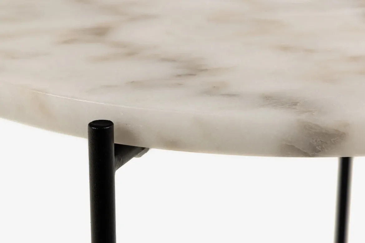 Light sidebord Hvid marmor
