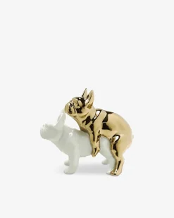 Love dogs figur Hvid/guld