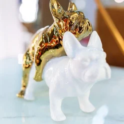 Love dogs figur Hvid/guld