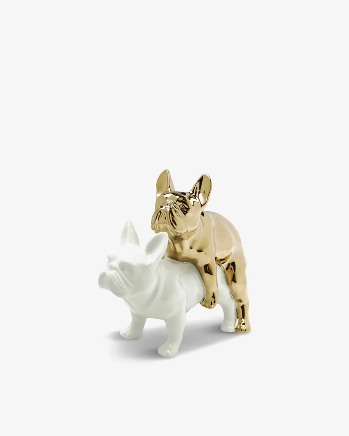 Love dogs figur Hvid/guld