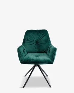 Mila spisebordsstol m. arm Grøn velour