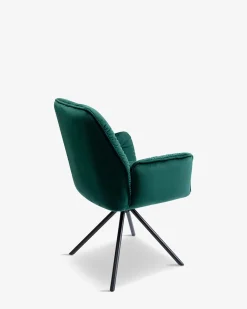 Mila spisebordsstol m. arm Grøn velour