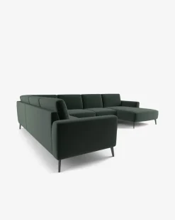 Modu hjørnesofa Mørkegrøn velour