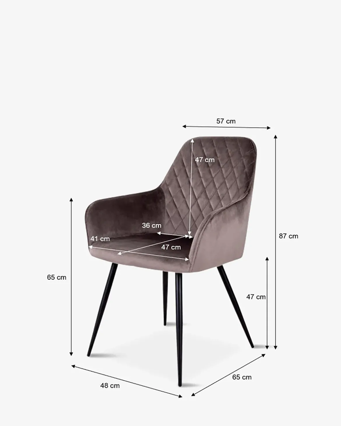 Olly spisebordsstol Gråbrun velour