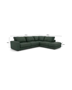 Rio hjørnesofa Højrevendt med pufafslutning