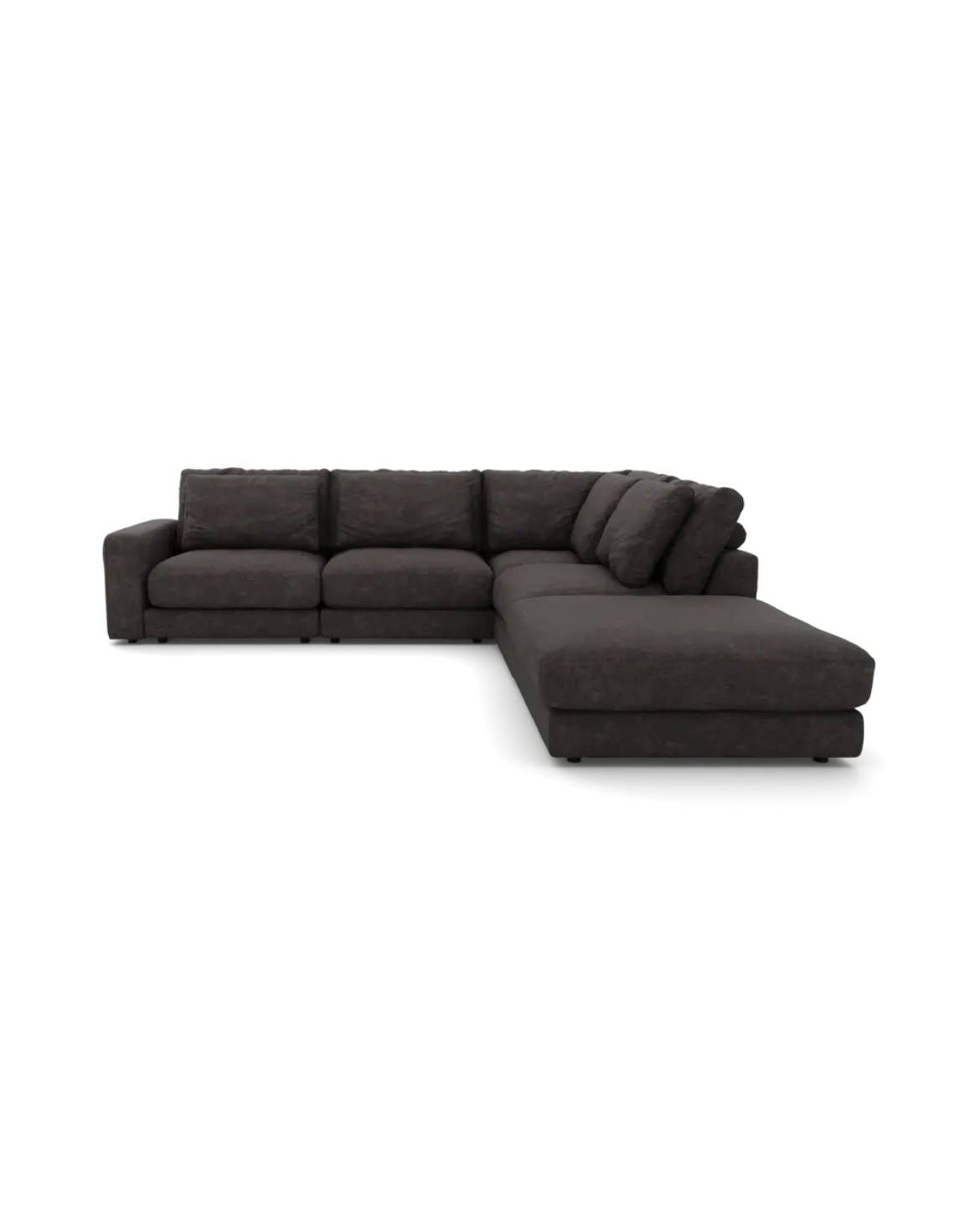 Rio hjørnesofa Højrevendt med stor pufafslutning