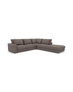 Rio hjørnesofa Højrevendt med stor pufafslutning