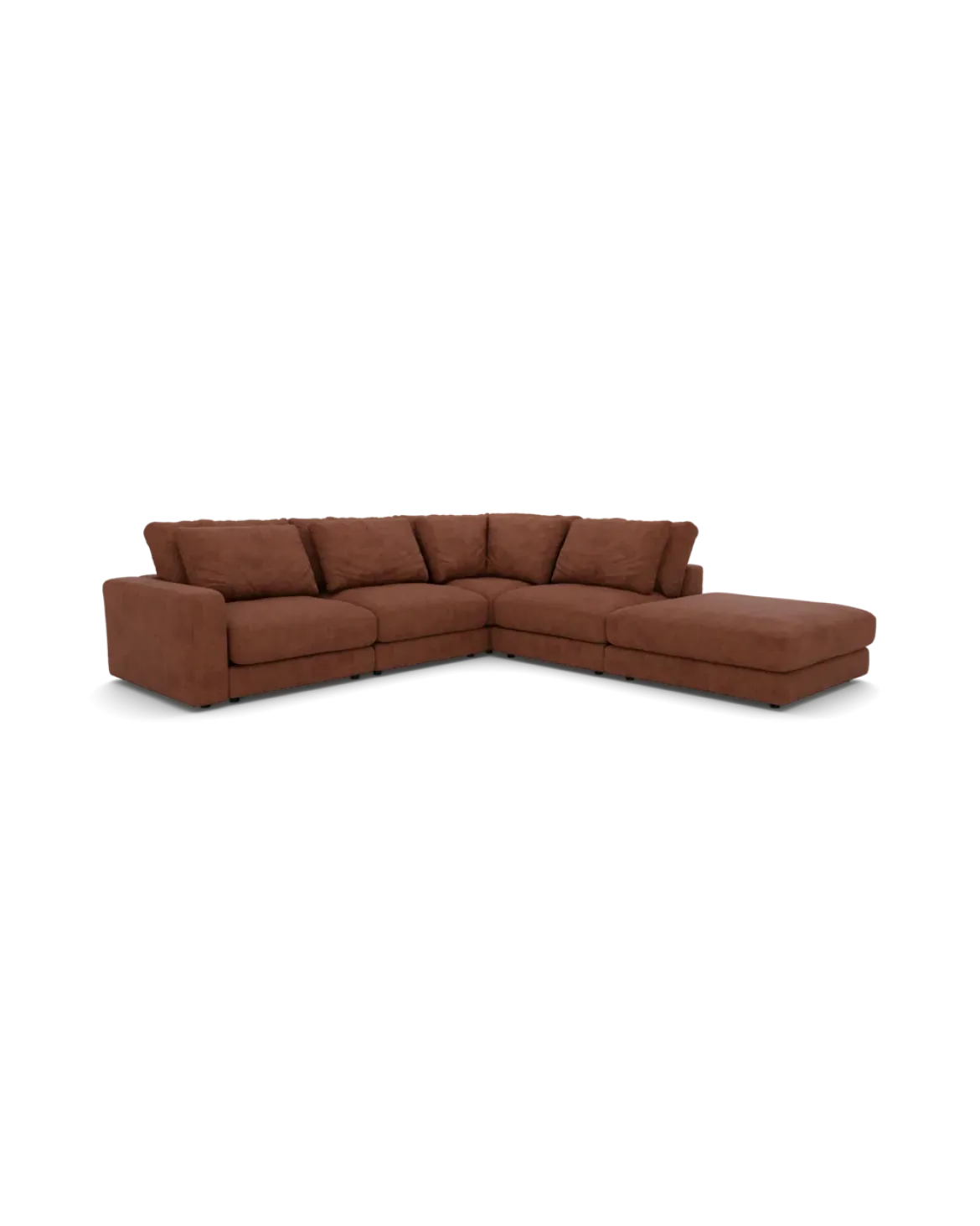Rio hjørnesofa Højrevendt med stor pufafslutning