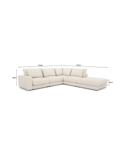 Rio hjørnesofa Højrevendt med stor pufafslutning