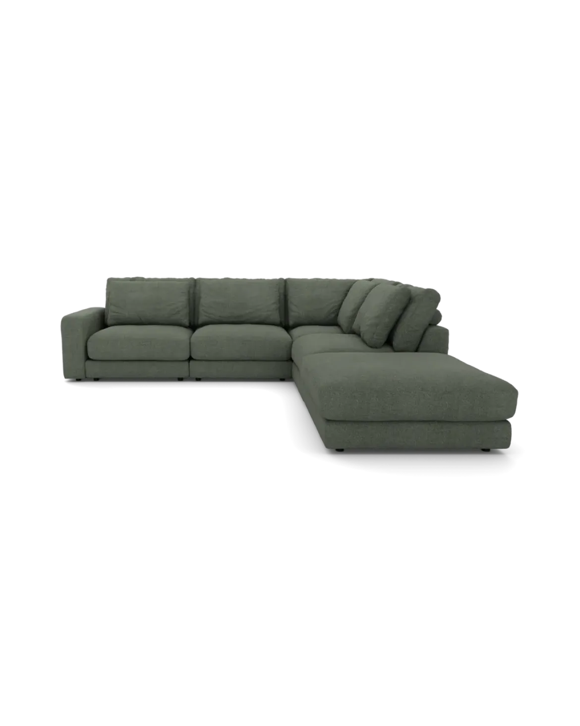 Rio hjørnesofa Højrevendt med stor pufafslutning