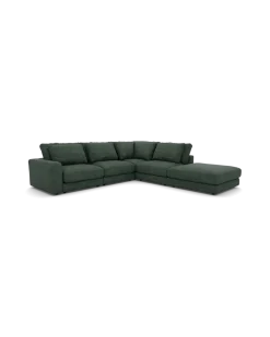 Rio hjørnesofa Højrevendt med stor pufafslutning