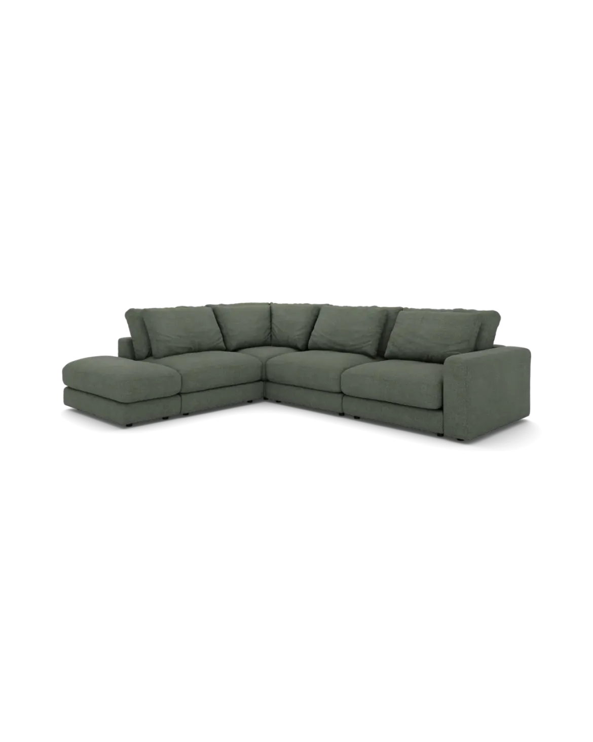 Rio hjørnesofa Venstrevendt med pufafslutning