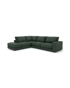 Rio hjørnesofa Venstrevendt med pufafslutning